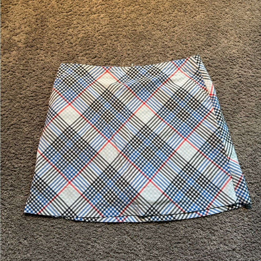 Lady Hagen Black, White, and Red Plaid Golf Skort